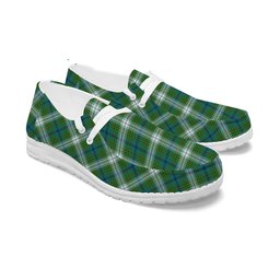 ScotsTee Shop Scottish Johnstone Dress Ancient Tartan Plaid Canvas Loafer Shoes