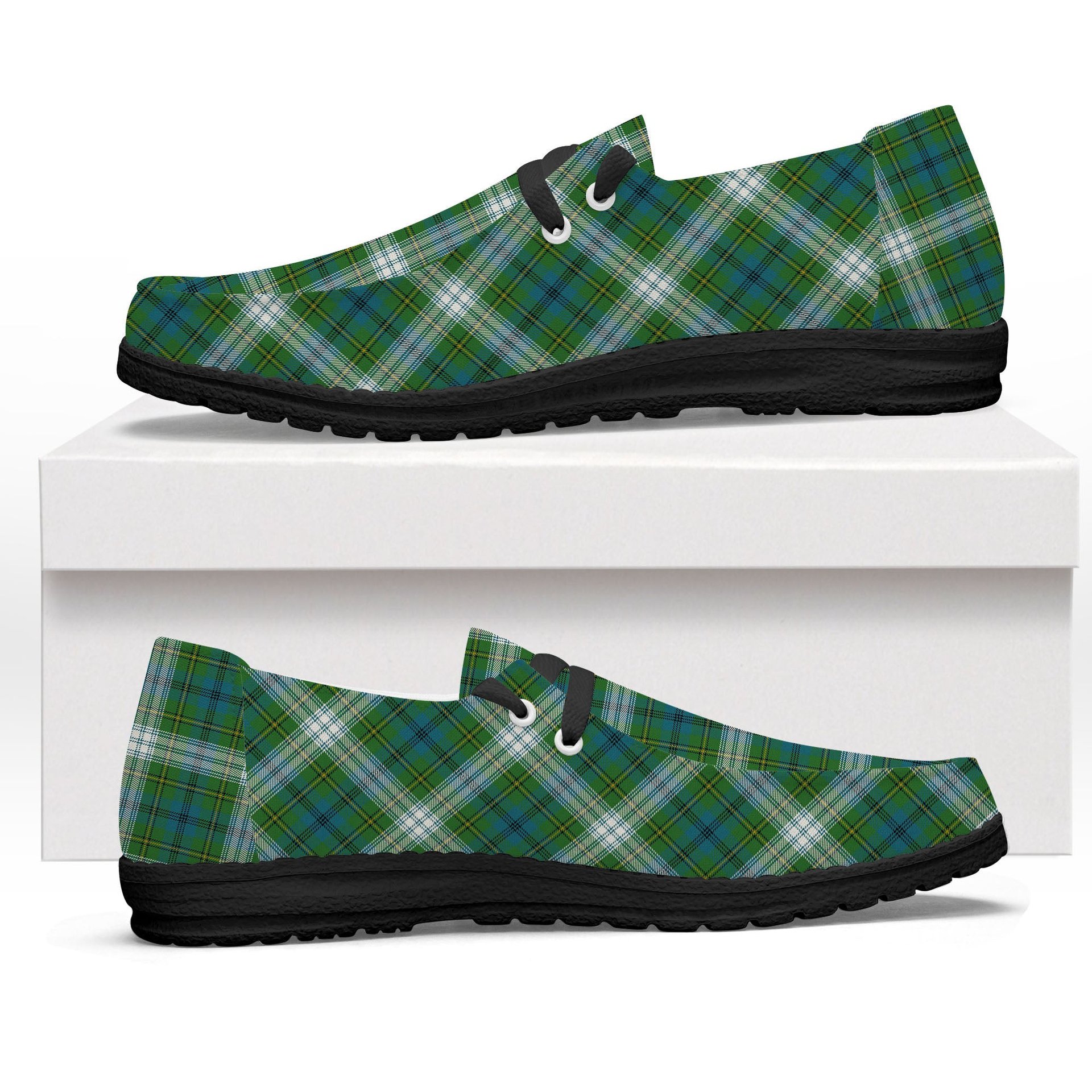 ScotsTee Shop Scottish Johnstone Dress Ancient Tartan Plaid Canvas Loafer Shoes