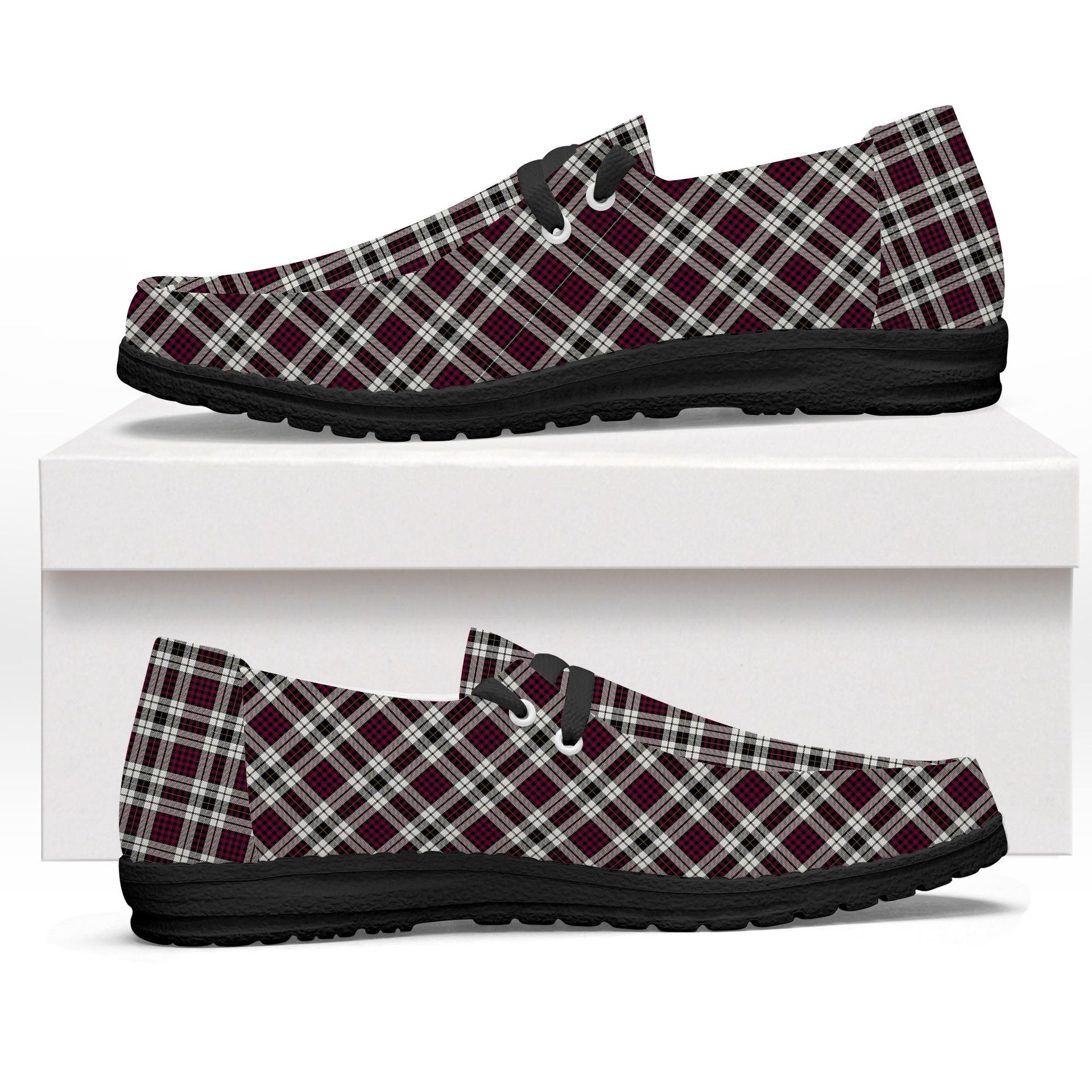 ScotsTee Shop Scottish Little Dress Modern Tartan Plaid Canvas Loafer Shoes