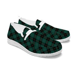 ScotsTee Shop Scottish MacArthur-Fox Hunting Modern Tartan Plaid Canvas Loafer Shoes