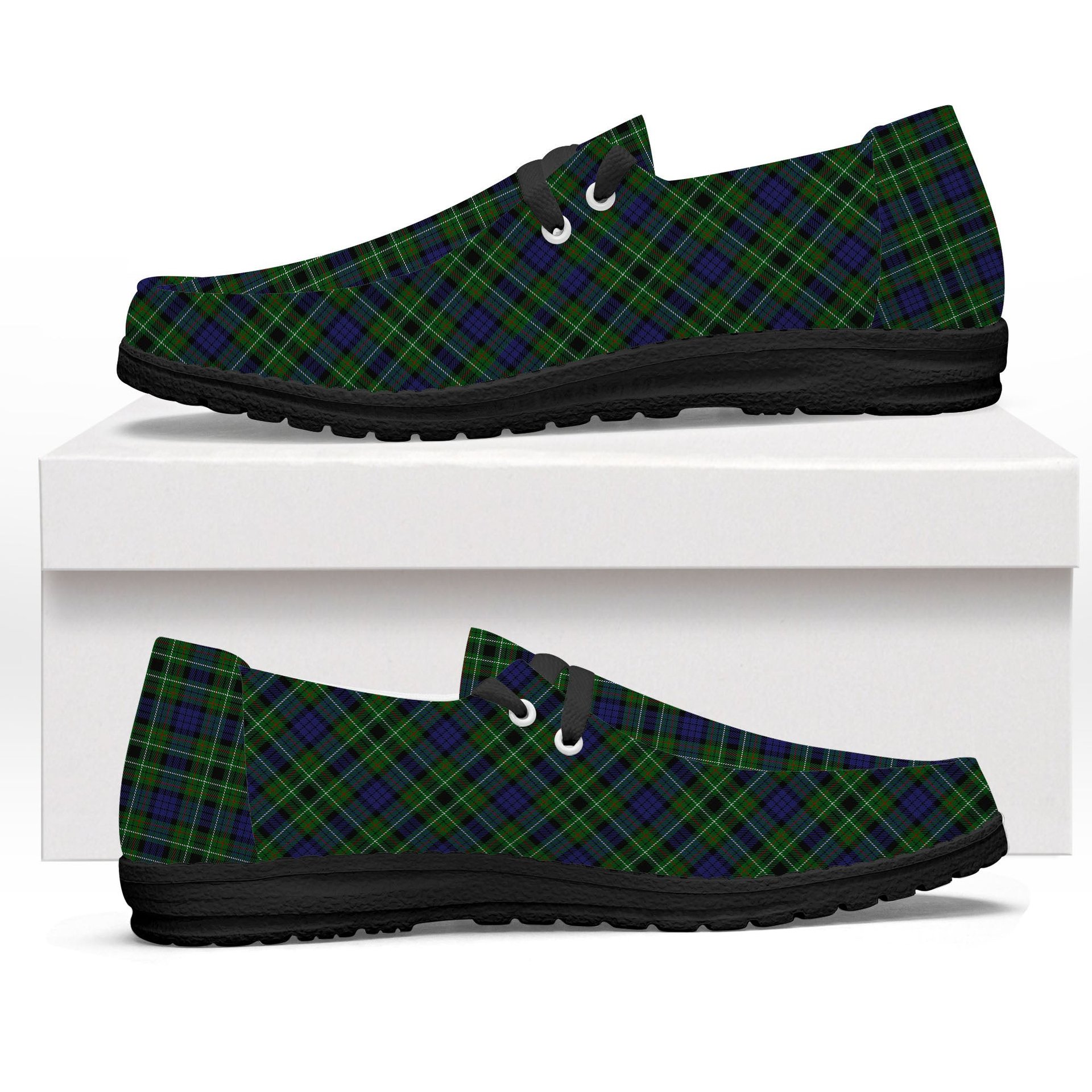 ScotsTee Shop Scottish Lloyd of Dolobran Tartan Plaid Canvas Loafer Shoes