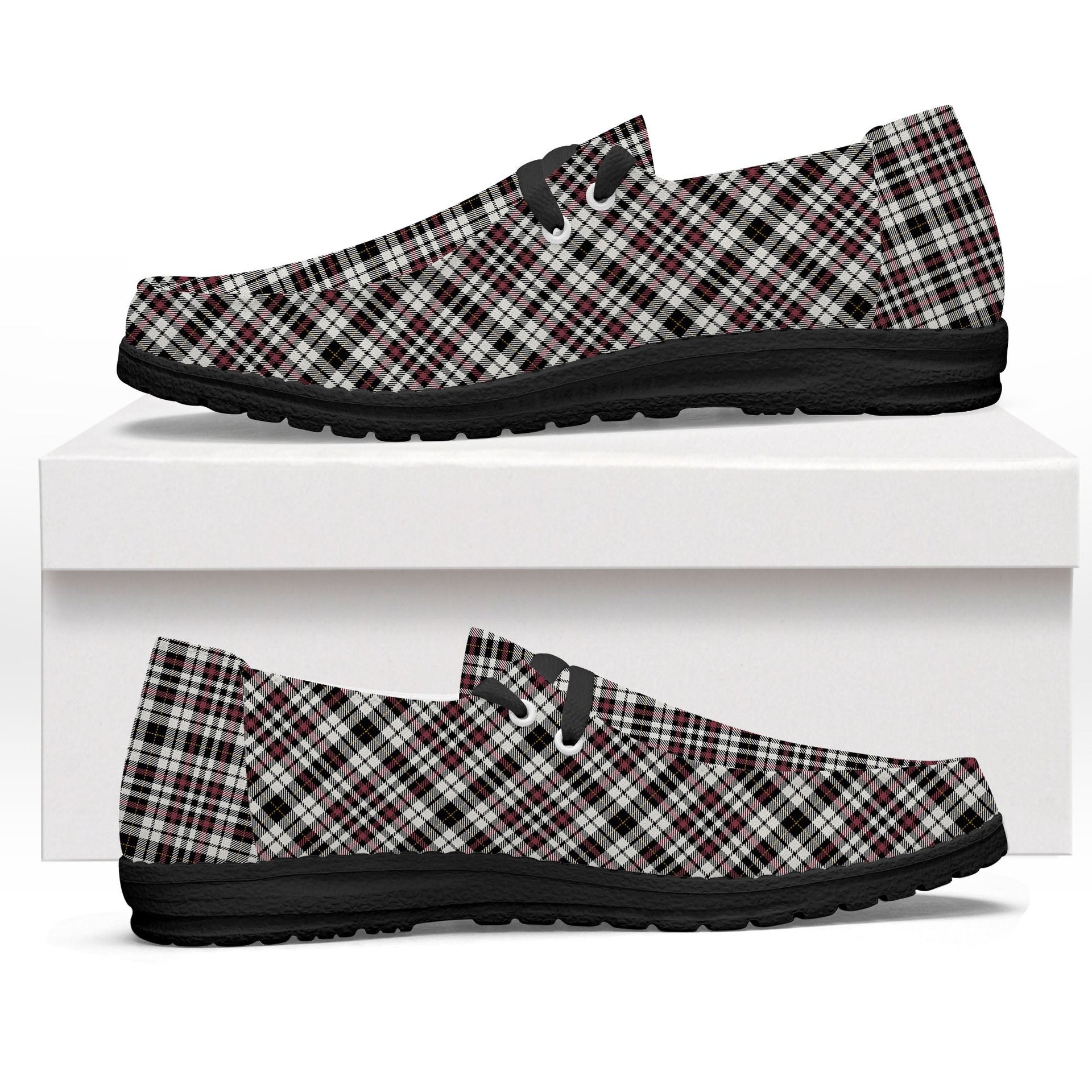 ScotsTee Shop Scottish Little Arisaid Ancient Tartan Plaid Canvas Loafer Shoes