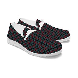 ScotsTee Shop Scottish Lindsay-McGee Ancient Clan Tartan Plaid Canvas Loafer Shoes