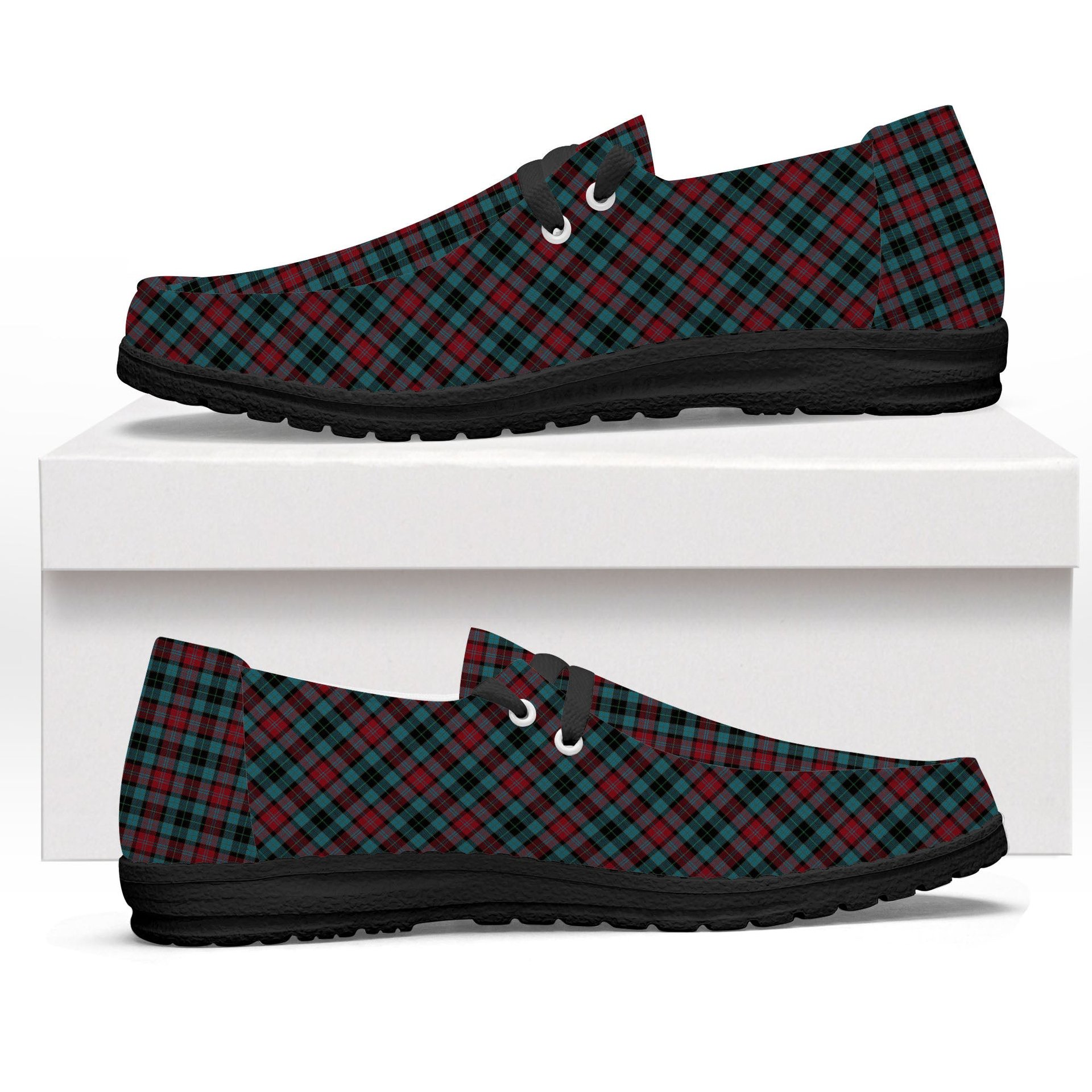 ScotsTee Shop Scottish Lindsay-McGee Ancient Clan Tartan Plaid Canvas Loafer Shoes