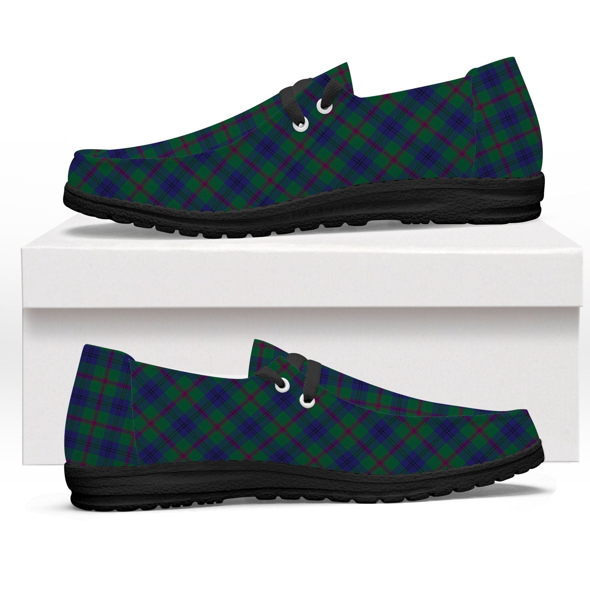 ScotsTee Shop Scottish Lawrie Tartan Plaid Canvas Loafer Shoes