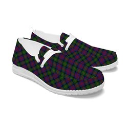 ScotsTee Shop Scottish Logan 1831 Tartan Plaid Canvas Loafer Shoes