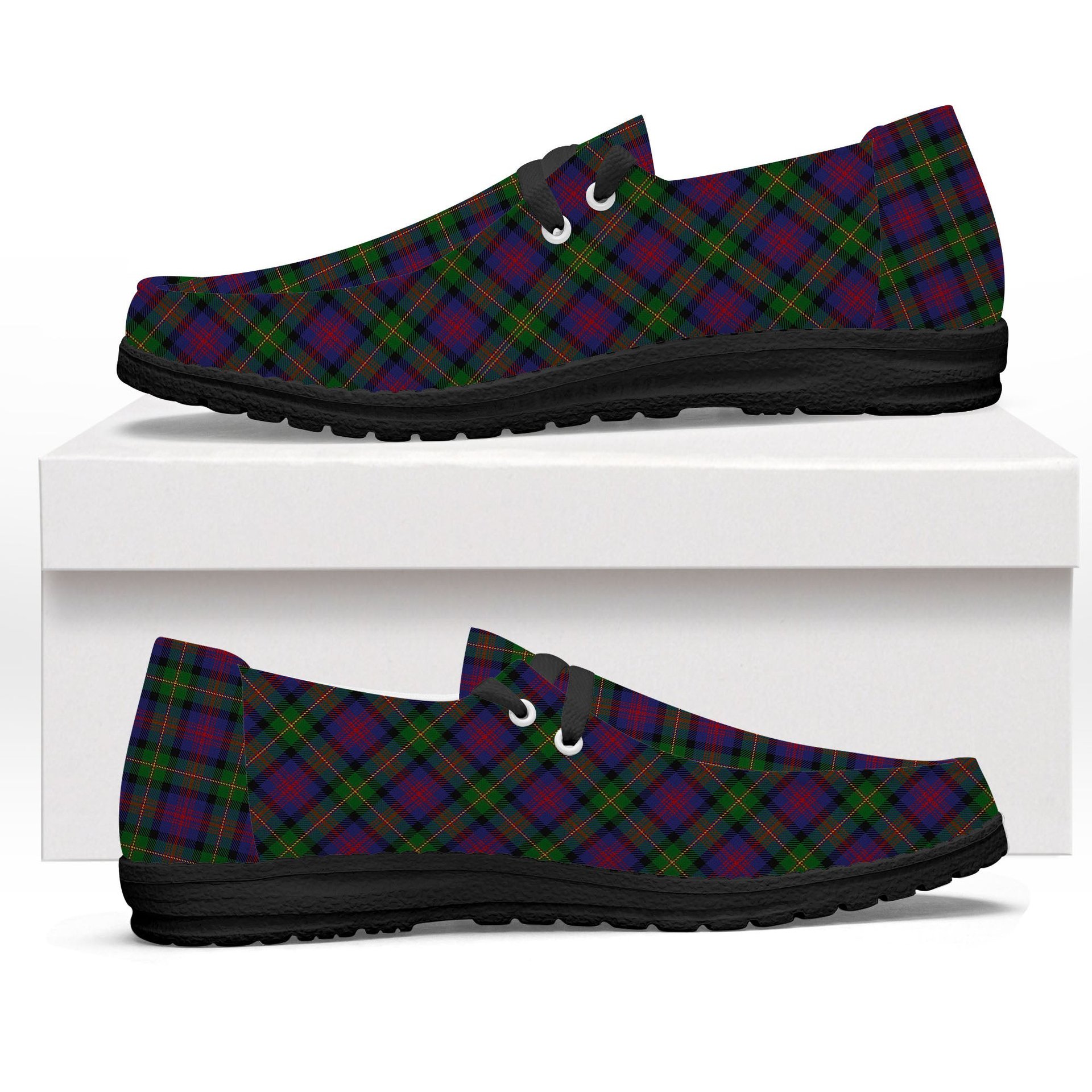 ScotsTee Shop Scottish Logan 1831 Tartan Plaid Canvas Loafer Shoes