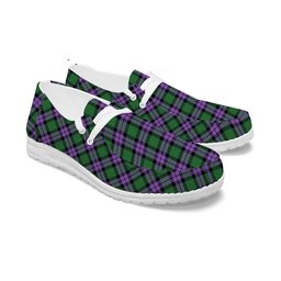 ScotsTee Shop Scottish MacArthur of Milton Ancient Tartan Plaid Canvas Loafer Shoes