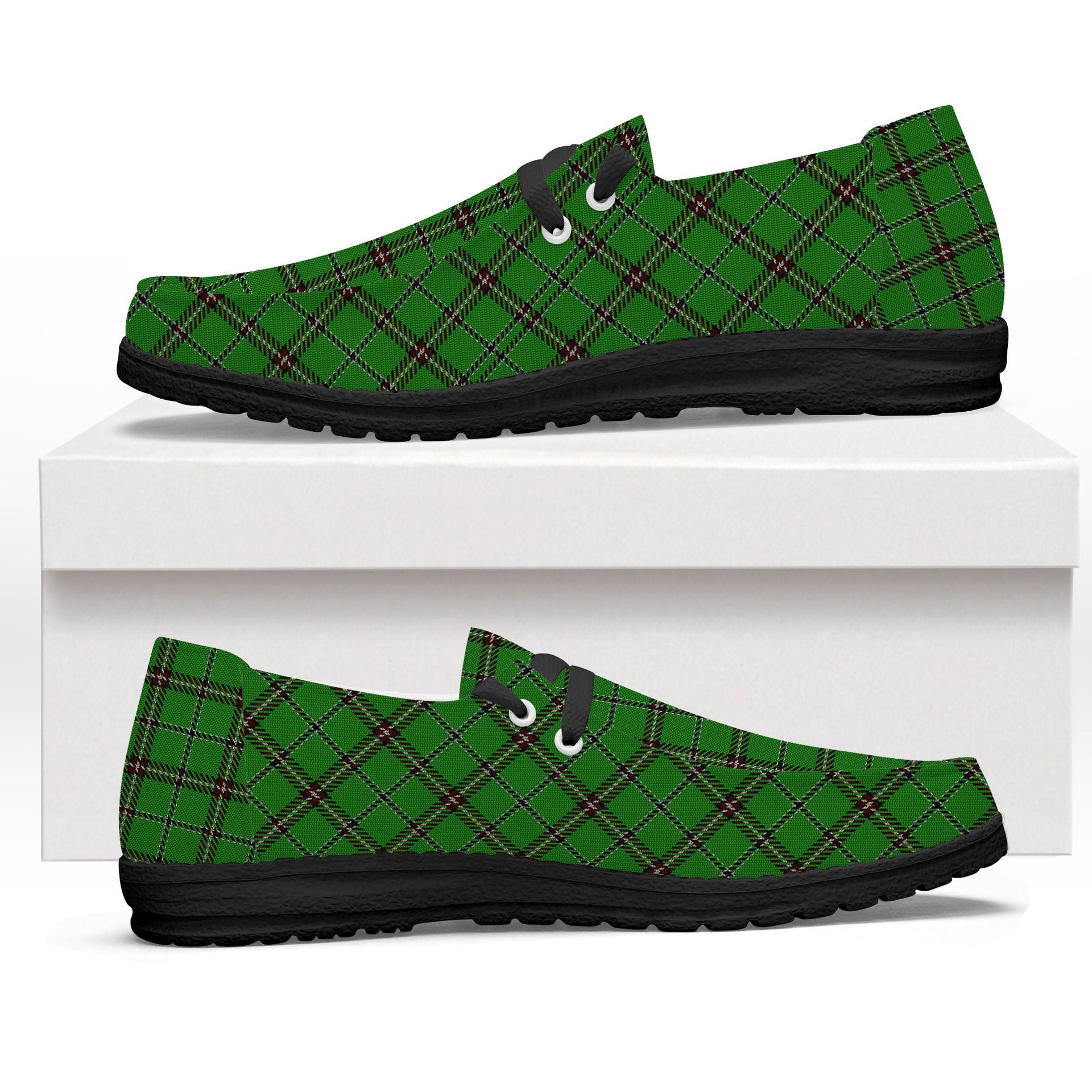 ScotsTee Shop Scottish Leach Hunting Tartan Plaid Canvas Loafer Shoes