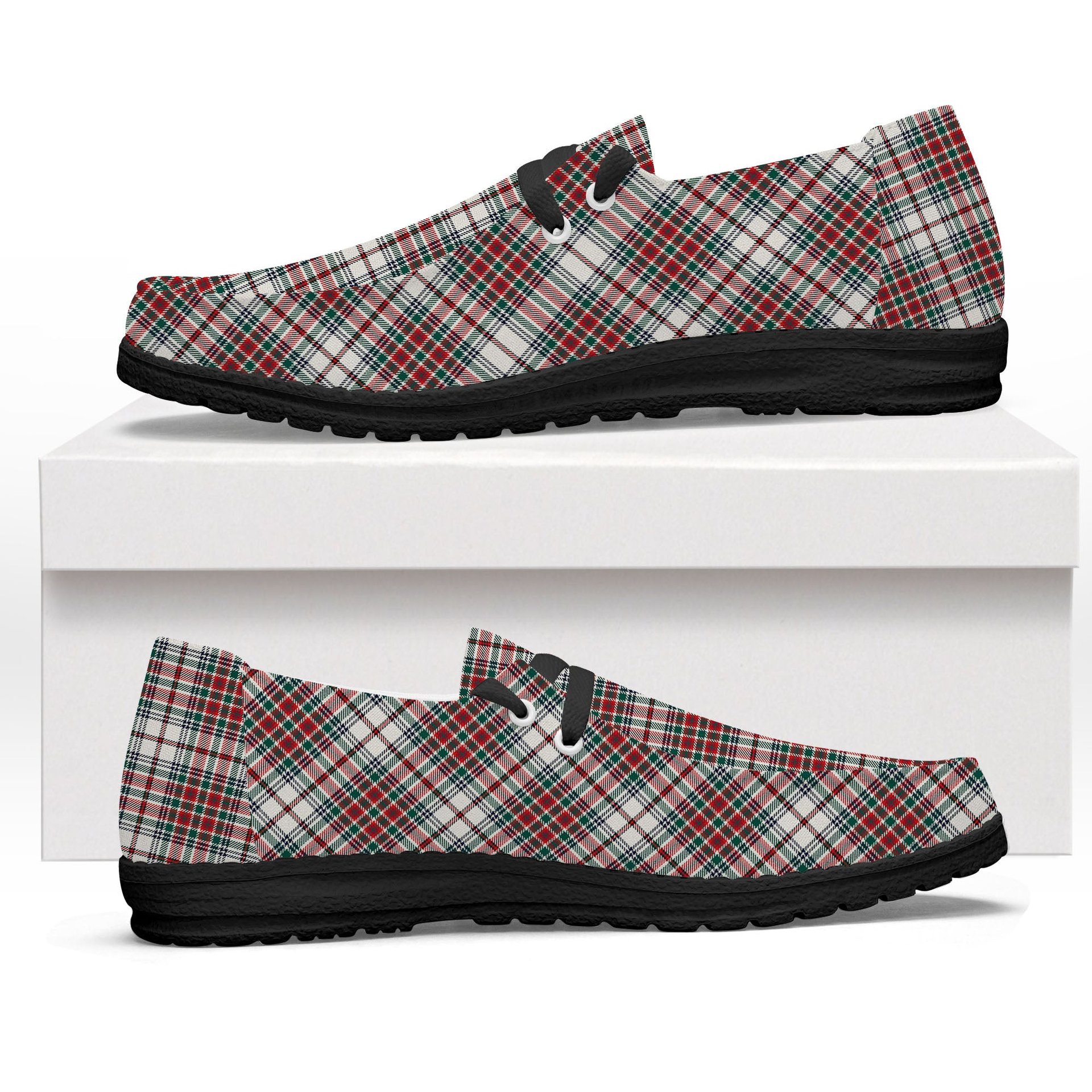 ScotsTee Shop Scottish MacBean Dress Modern Tartan Plaid Canvas Loafer Shoes