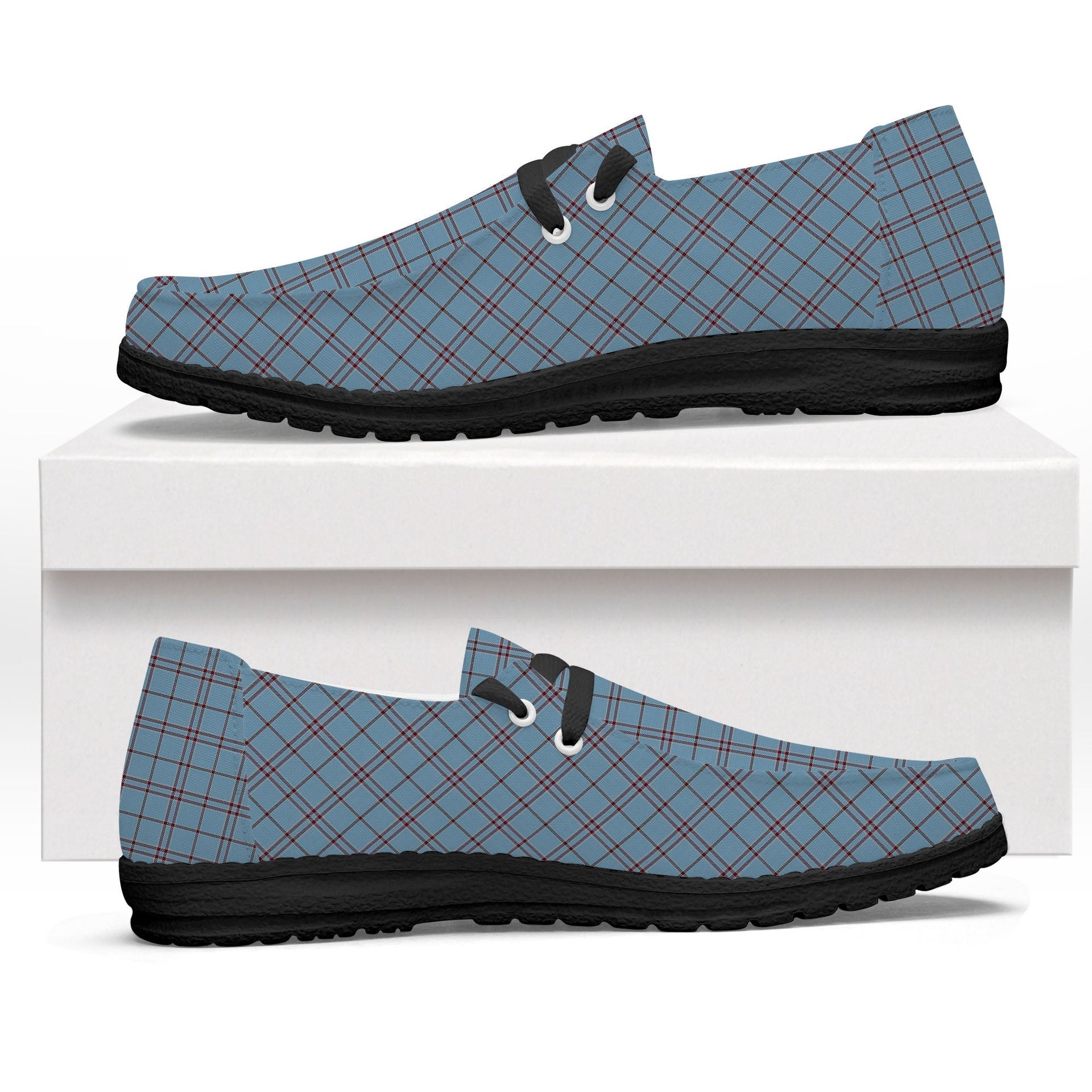 ScotsTee Shop Scottish MacDonald from Rawtenstall Tartan Plaid Canvas Loafer Shoes