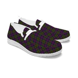 ScotsTee Shop Scottish MacDonald of Clanranald 2 Tartan Plaid Canvas Loafer Shoes