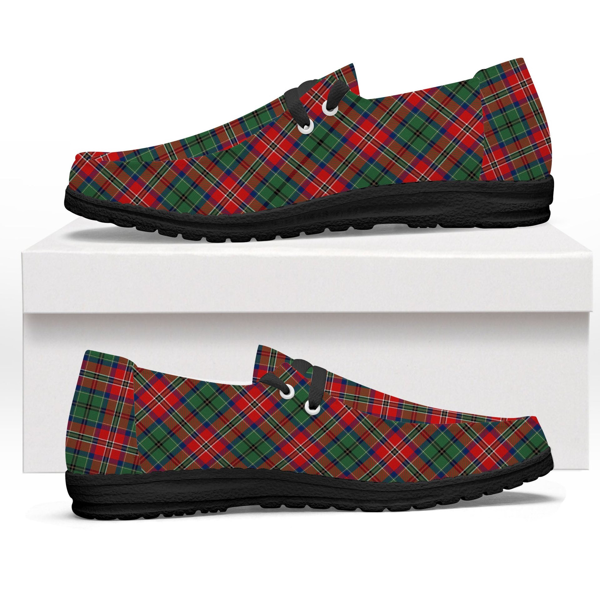ScotsTee Shop Scottish MacCulloch Modern Tartan Plaid Canvas Loafer Shoes