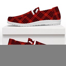 ScotsTee Shop Scottish MacDonald of Ardnamurchan Modern Tartan Plaid Canvas Loafer Shoes