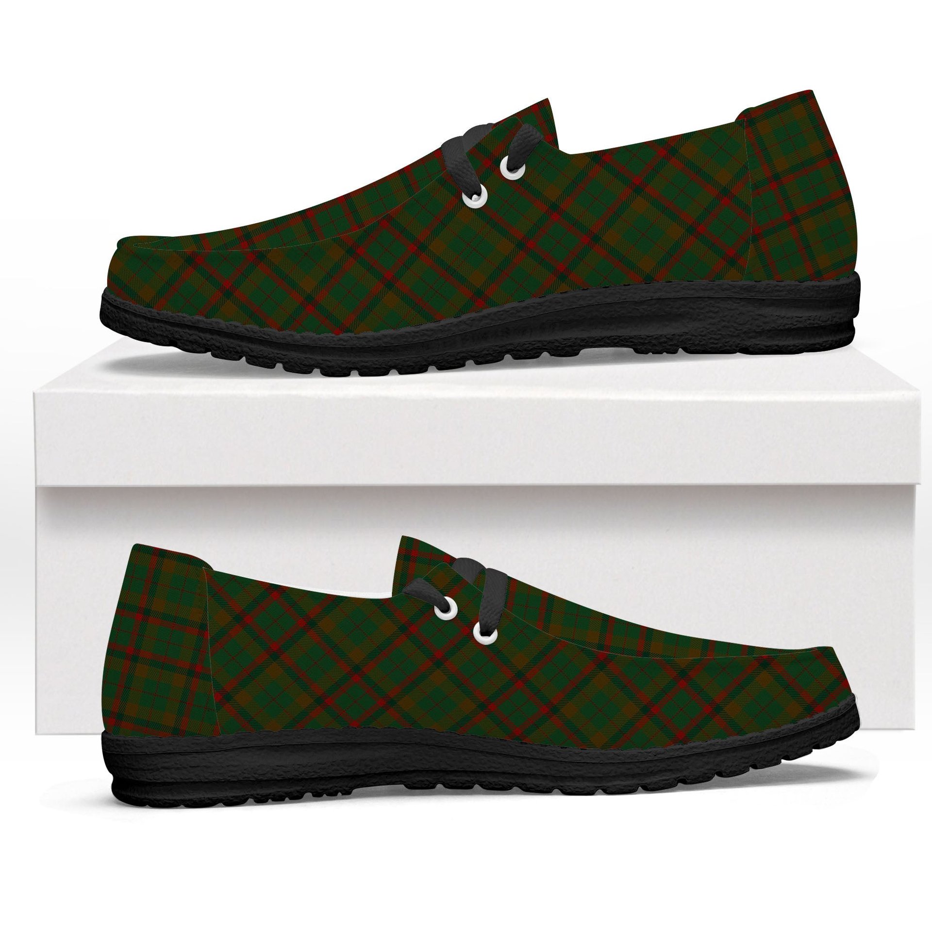 ScotsTee Shop Scottish MacCracken Hunting Tartan Plaid Canvas Loafer Shoes