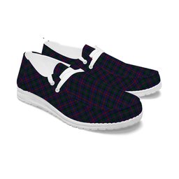 ScotsTee Shop Scottish MacCaughan or MacEachain Tartan Plaid Canvas Loafer Shoes