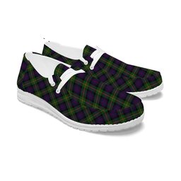 ScotsTee Shop Scottish MacDonell of Glengarry 3 Tartan Plaid Canvas Loafer Shoes