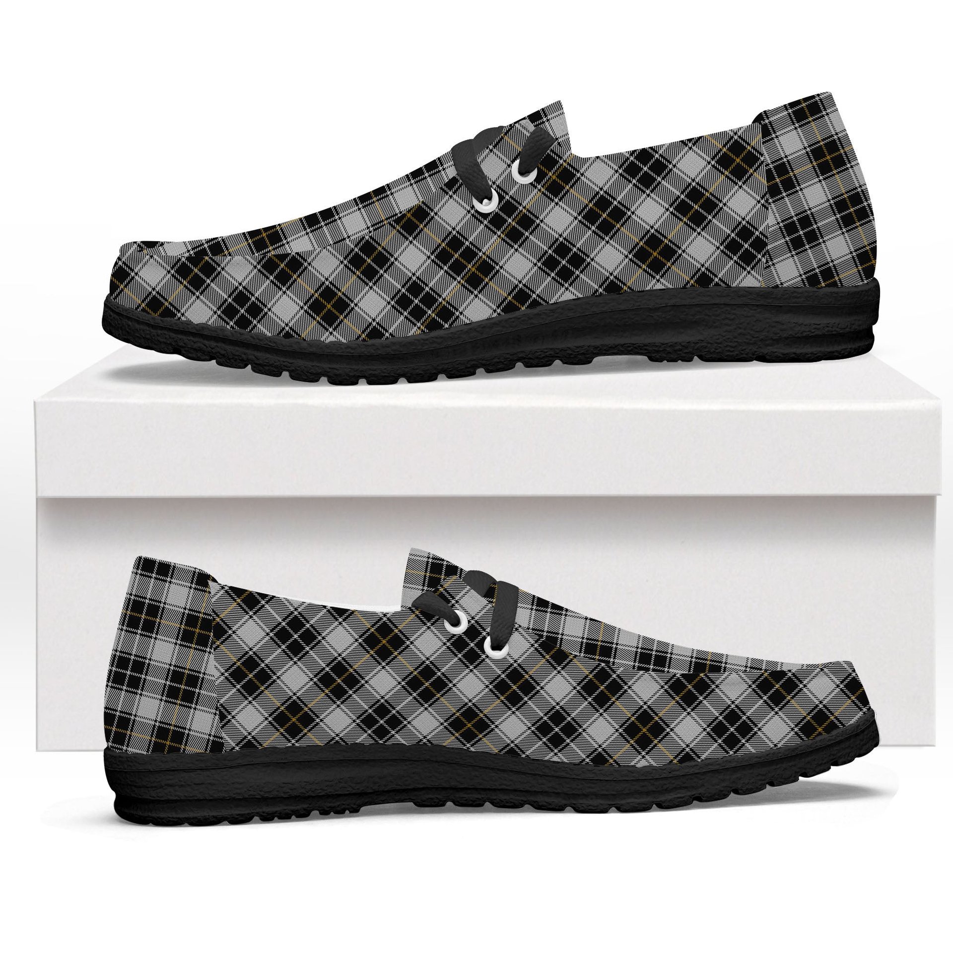 ScotsTee Shop Scottish MacFie of Colonsay Dress Tartan Plaid Canvas Loafer Shoes