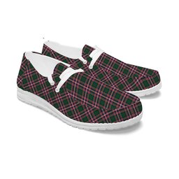 ScotsTee Shop Scottish MacFarlane Hunting Modern Tartan Plaid Canvas Loafer Shoes