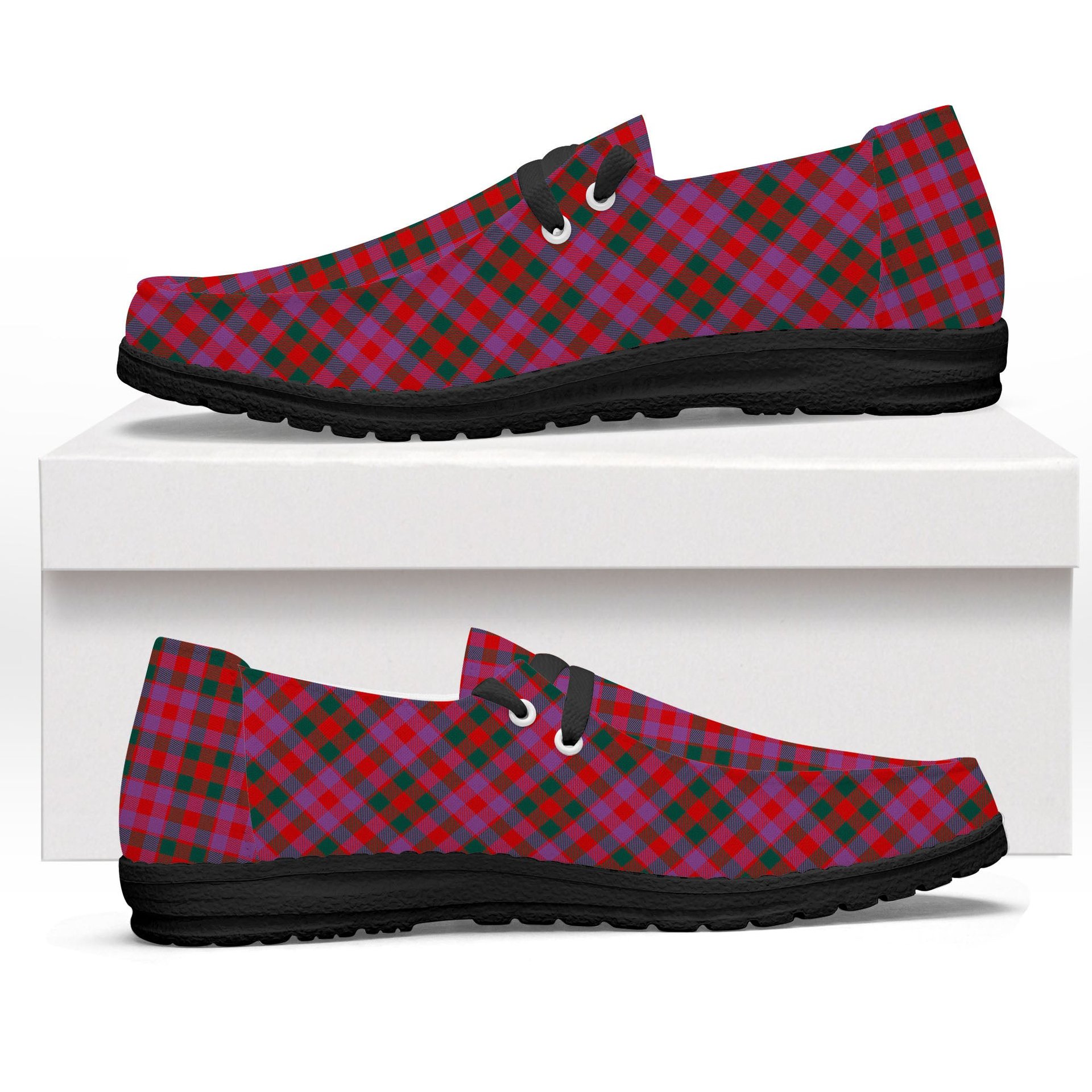 ScotsTee Shop Scottish MacGowan Portrait Modern Tartan Plaid Canvas Loafer Shoes