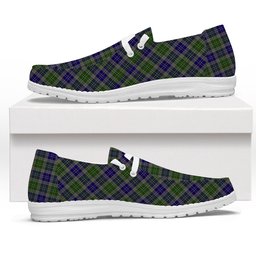 ScotsTee Shop Scottish MacGiboney or MacGibboney Tartan Plaid Canvas Loafer Shoes