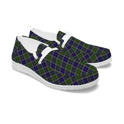 ScotsTee Shop Scottish MacGiboney or MacGibboney Tartan Plaid Canvas Loafer Shoes