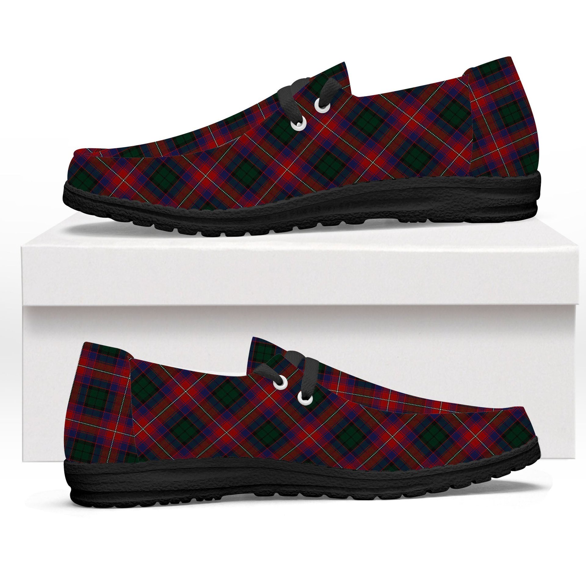 ScotsTee Shop Scottish MacInroy Rattray Tartan Plaid Canvas Loafer Shoes