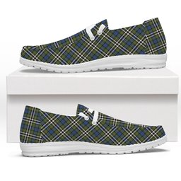 ScotsTee Shop Scottish MacDonell of Glengarry Dress Ancient Tartan Plaid Canvas Loafer Shoes