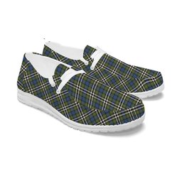 ScotsTee Shop Scottish MacDonell of Glengarry Dress Ancient Tartan Plaid Canvas Loafer Shoes