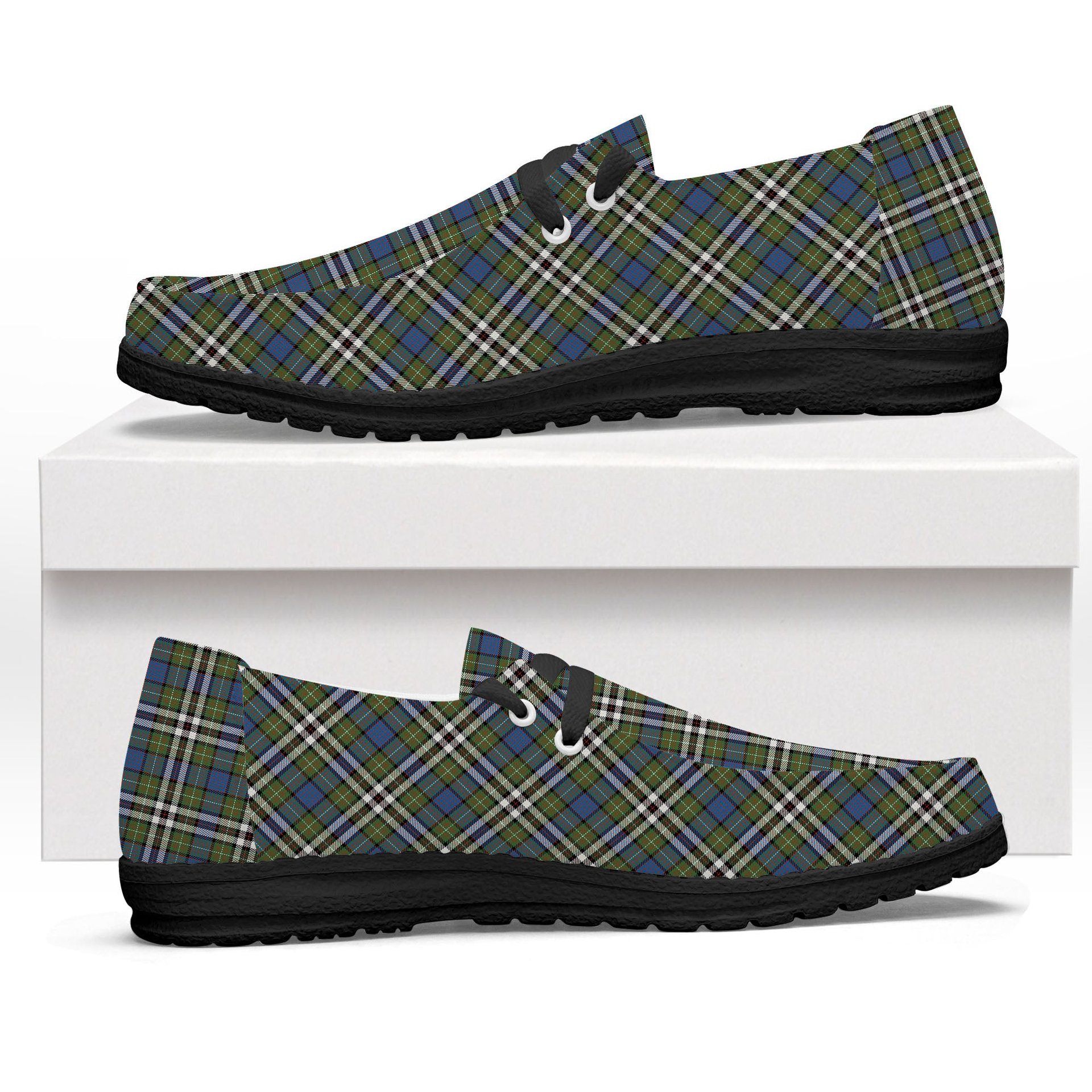 ScotsTee Shop Scottish MacDonell of Glengarry Dress Ancient Tartan Plaid Canvas Loafer Shoes