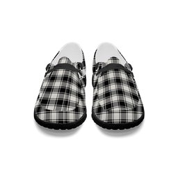 ScotsTee Shop Scottish MacFie Black & White Ancient Tartan Plaid Canvas Loafer Shoes