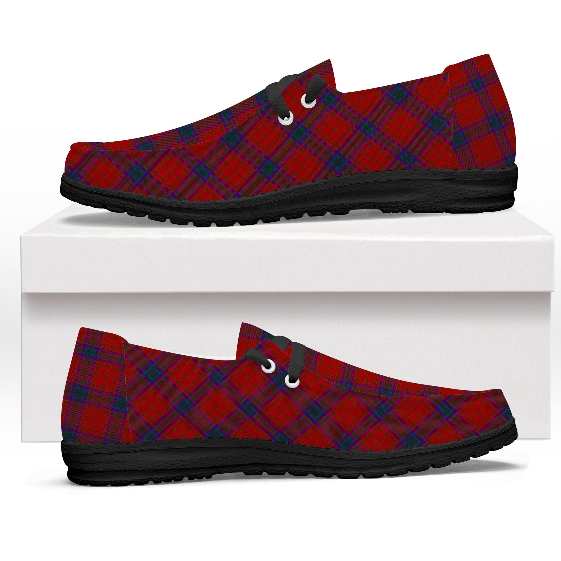ScotsTee Shop Scottish MacDougall 1842 Tartan Plaid Canvas Loafer Shoes