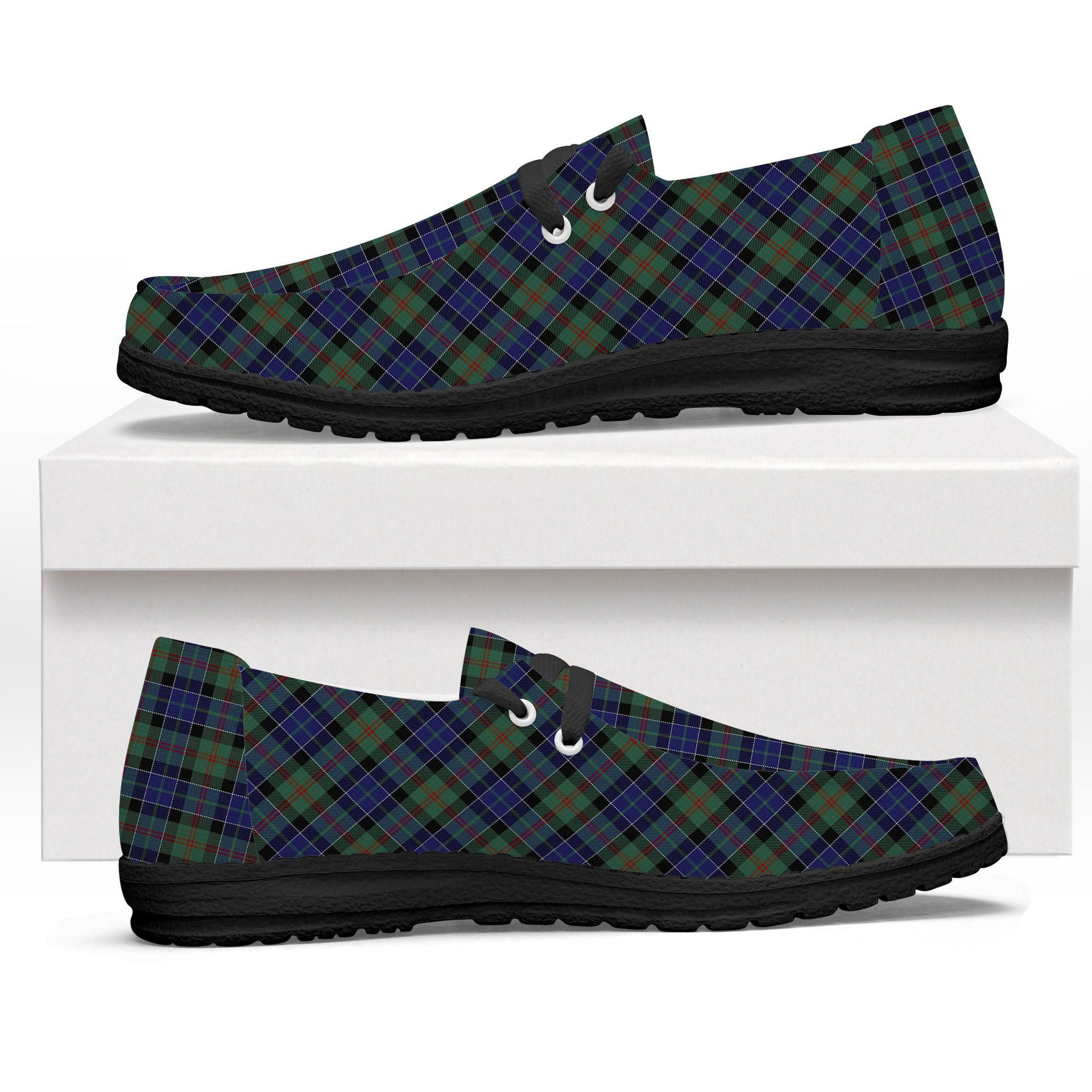 ScotsTee Shop Scottish MacFadzean or MacPhedran Tartan Plaid Canvas Loafer Shoes
