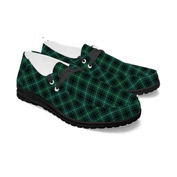 ScotsTee Shop Scottish MacIvor Hunting Modern Tartan Plaid Canvas Loafer Shoes