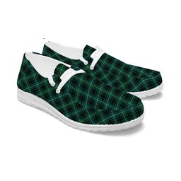 ScotsTee Shop Scottish MacIvor Hunting Modern Tartan Plaid Canvas Loafer Shoes