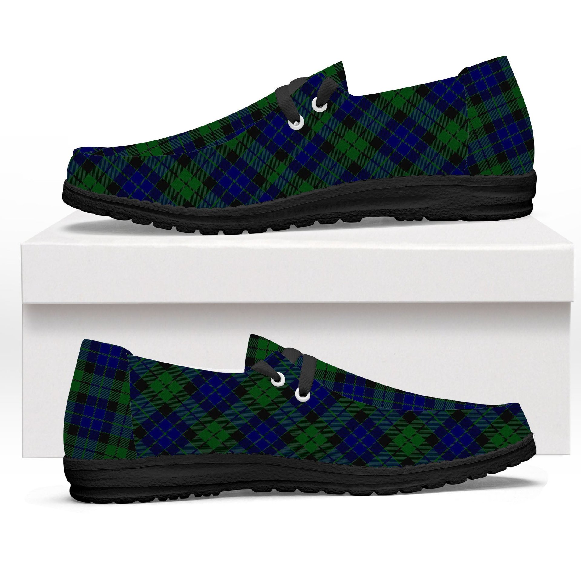 ScotsTee Shop Scottish MacKay 1819 Tartan Plaid Canvas Loafer Shoes