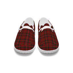 ScotsTee Shop Scottish MacKinnon 1819 Tartan Plaid Canvas Loafer Shoes