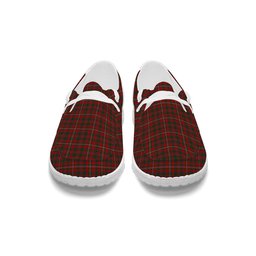 ScotsTee Shop Scottish MacKinnon 1810 Tartan Plaid Canvas Loafer Shoes