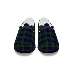 ScotsTee Shop Scottish MacKinlay 2_4 black stripes Tartan Plaid Canvas Loafer Shoes