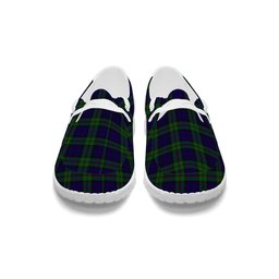 ScotsTee Shop Scottish MacKinlay 2_4 black stripes Tartan Plaid Canvas Loafer Shoes