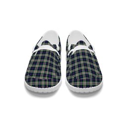 ScotsTee Shop Scottish MacLeod of California Tartan Plaid Canvas Loafer Shoes
