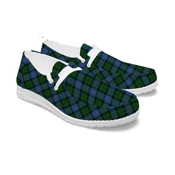 ScotsTee Shop Scottish MacNeil of Barra Chief Tartan Plaid Canvas Loafer Shoes