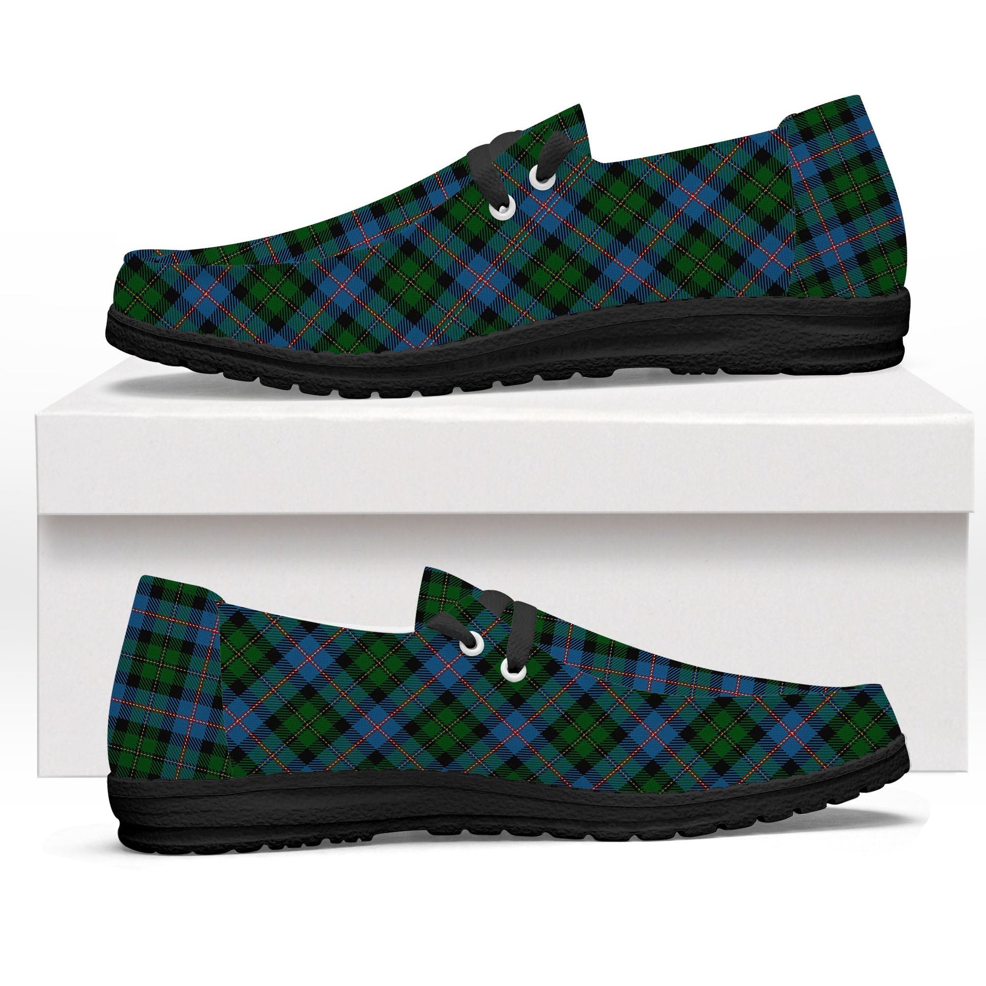 ScotsTee Shop Scottish MacNeil of Barra Chief Tartan Plaid Canvas Loafer Shoes