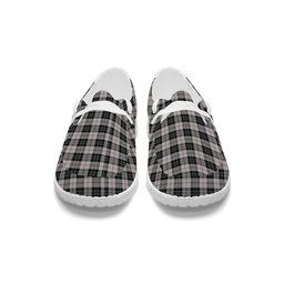 ScotsTee Shop Scottish MacPherson of Cluny Black and White Tartan Plaid Canvas Loafer Shoes