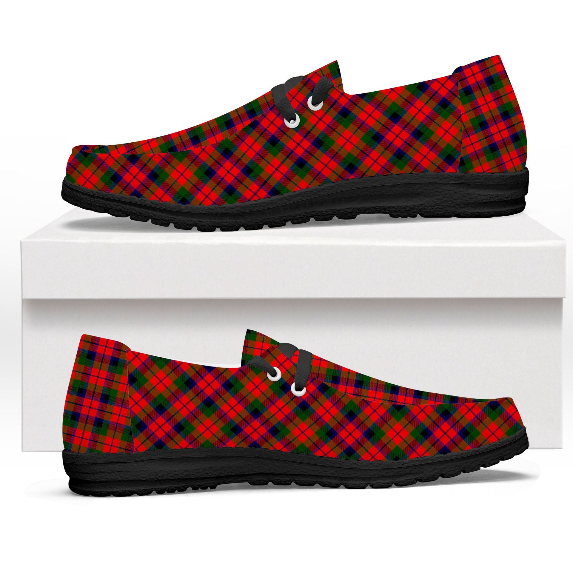 ScotsTee Shop Scottish MacNachten Modern Tartan Plaid Canvas Loafer Shoes