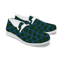 ScotsTee Shop Scottish MacLeod of Assynt Tartan Plaid Canvas Loafer Shoes
