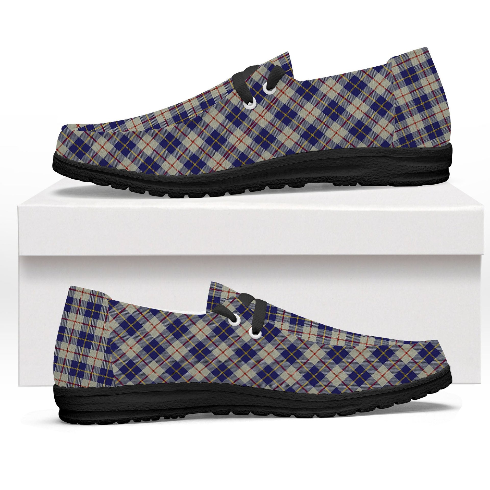 ScotsTee Shop Scottish MacRae of Conchra Tartan Plaid Canvas Loafer Shoes