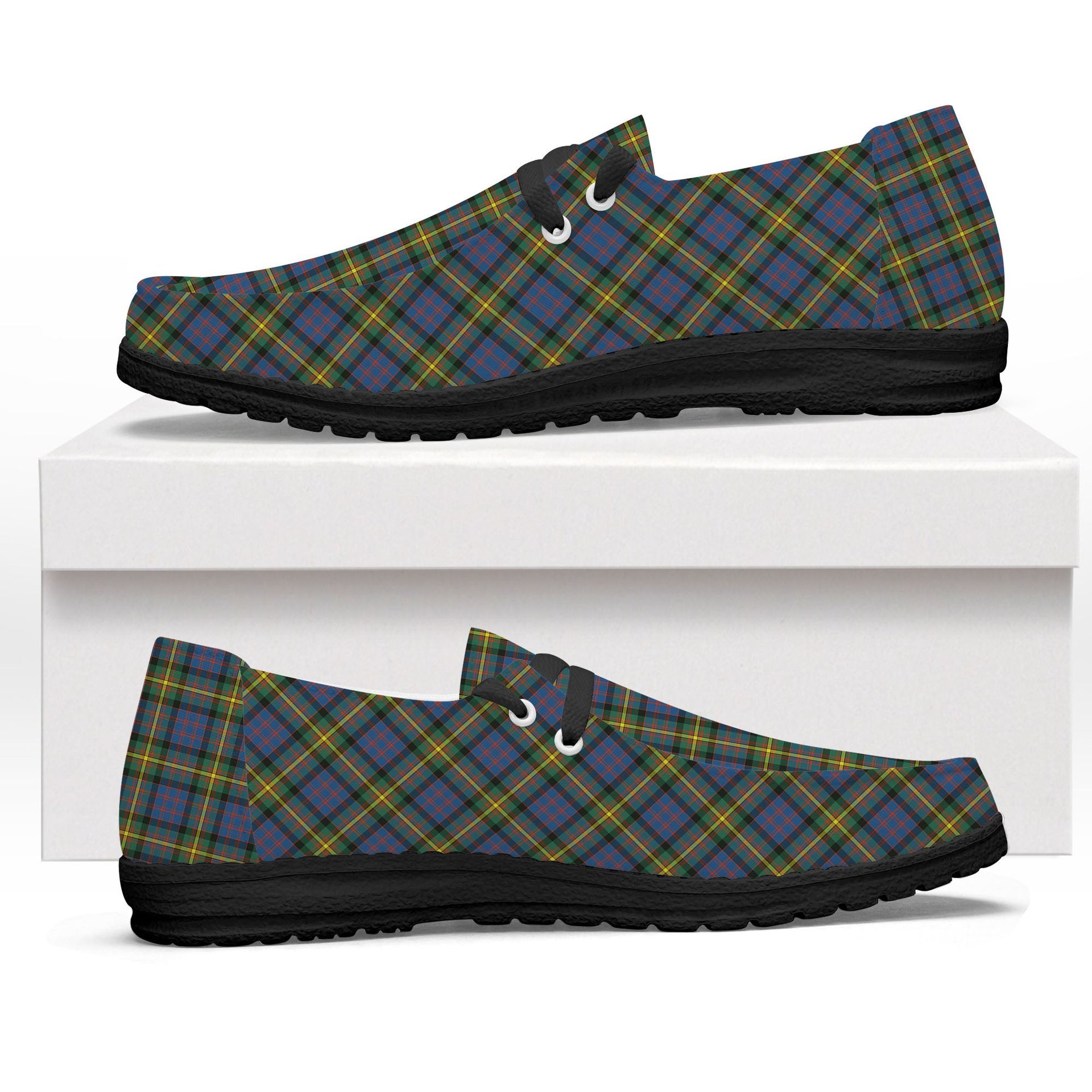 ScotsTee Shop Scottish MacSporran Ancient Tartan Plaid Canvas Loafer Shoes