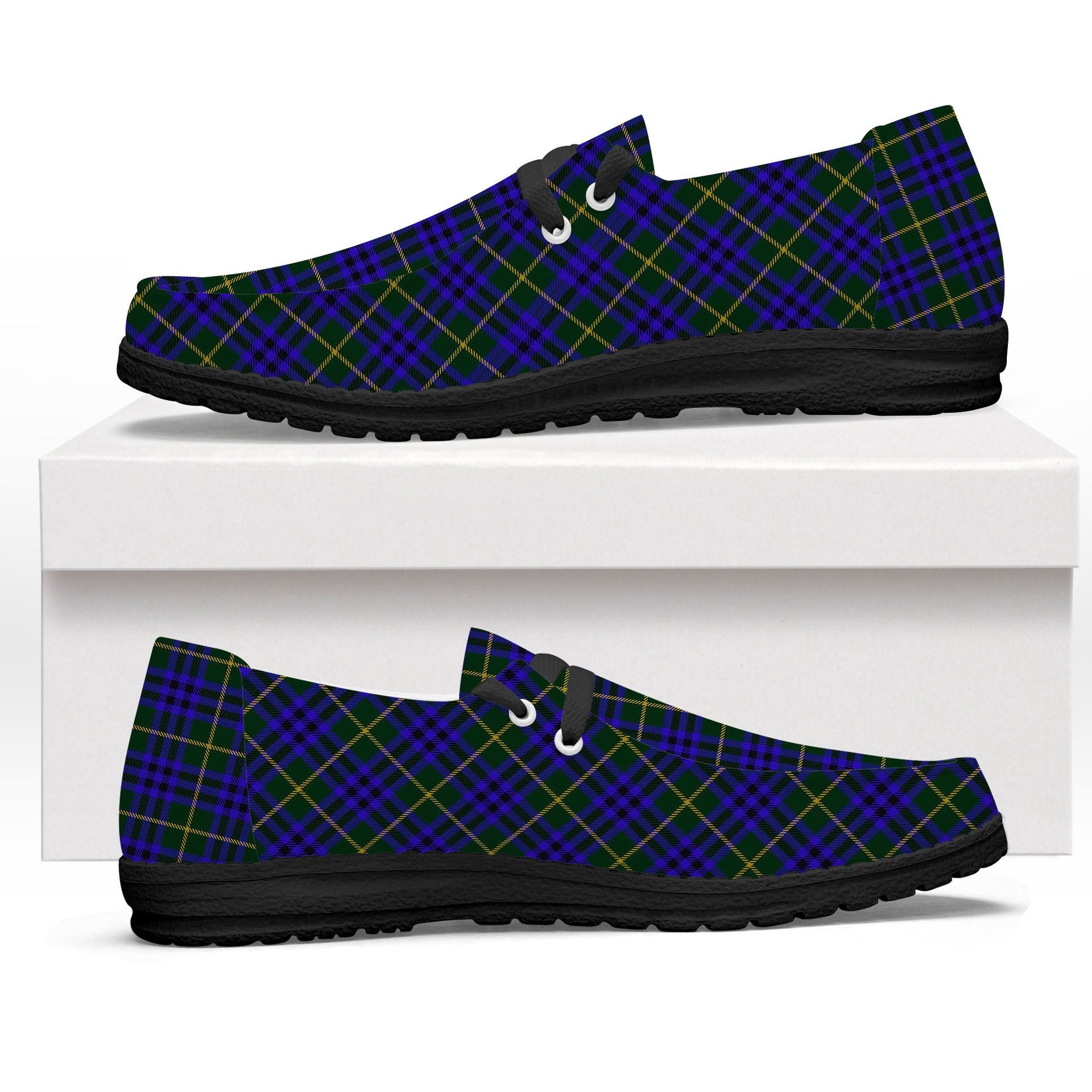 ScotsTee Shop Scottish Marshall of Keith Tartan Plaid Canvas Loafer Shoes
