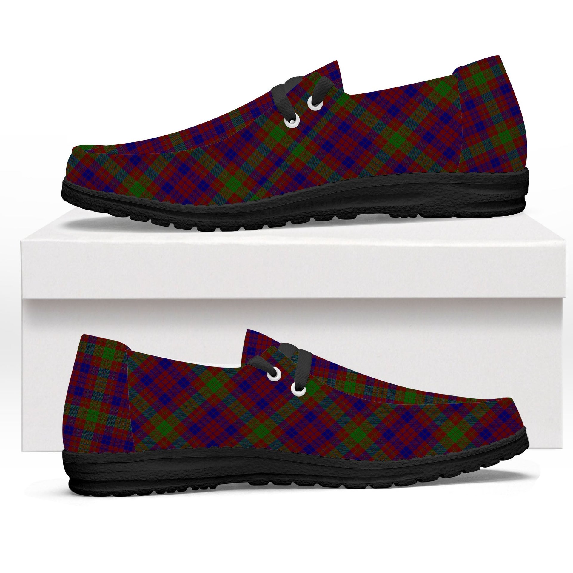 ScotsTee Shop Scottish MacTier of Durris Tartan Plaid Canvas Loafer Shoes